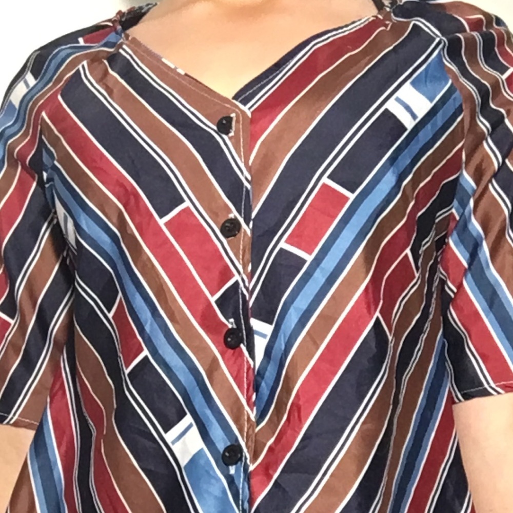Striped cropped button down